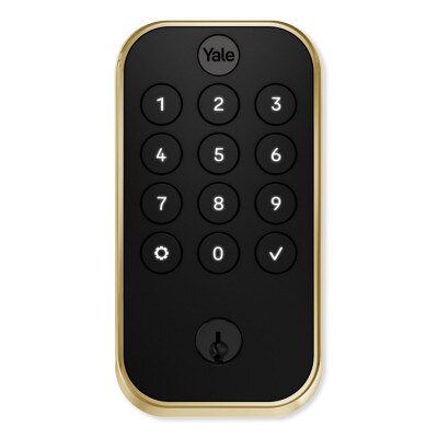 Yale Pro 2 Keyed Pushbutton Keypad Lock with Bluetooth, No Smart Module, Lifetime Brass